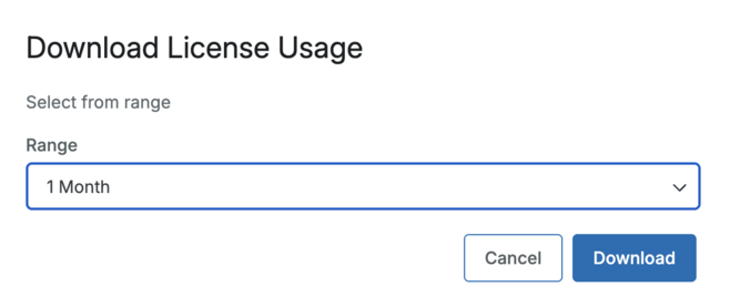 Download License Usage
